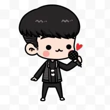 手绘男孩麦克风