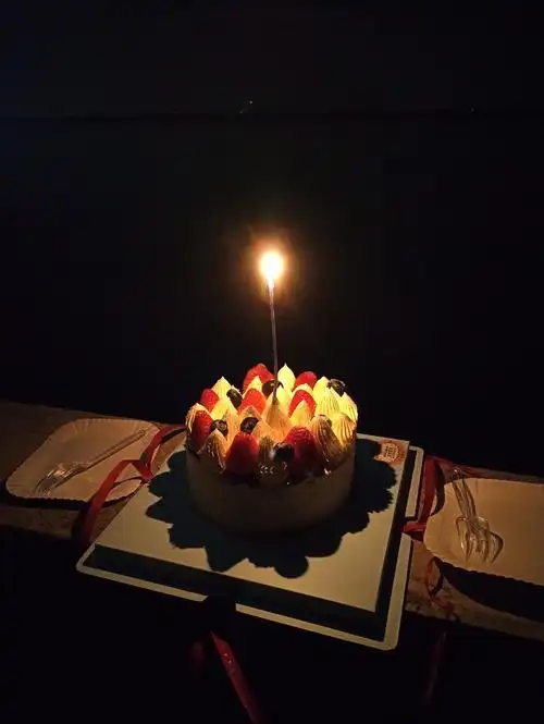 本来准备自己一个人吃完一个蛋糕,到后备箱找火机的时候钥匙拉在箱