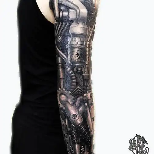 机械臂《毒》.在身上设计这个作_纹身吧社区 - 纹身大咖