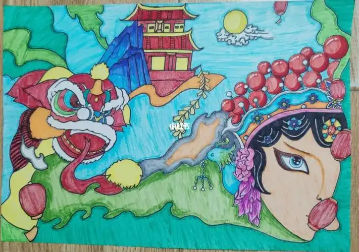 传统文化舞狮和京剧的奇异搭配