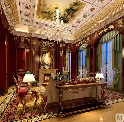 96.5万450㎡简欧别墅装修中昊檀宫-古典欧式风格
