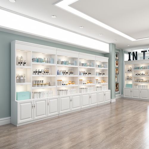 展柜展硕化妆品展示柜带灯自由自由组组合格子美容院化妆品展柜