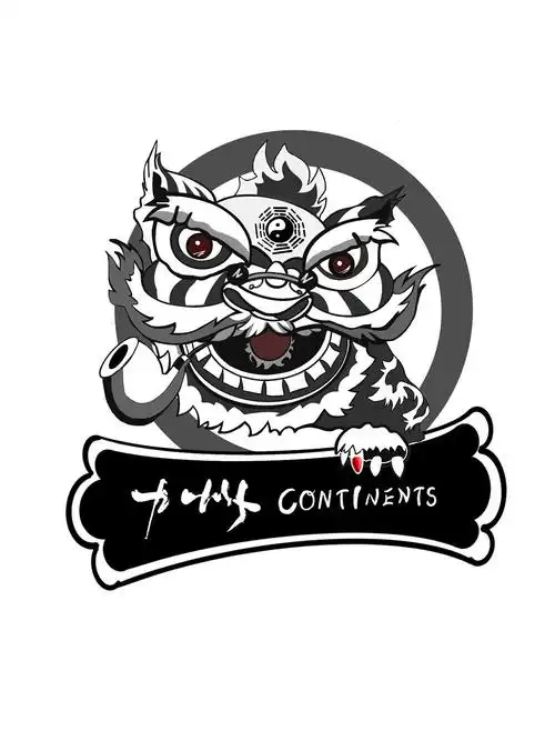 手绘醒狮图案logo