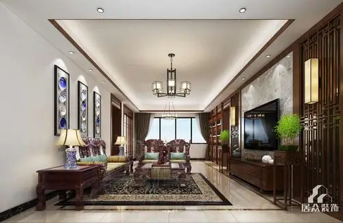 御景龙湖130平方米中式风格装修效果图