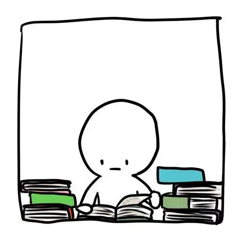 萌系小人简笔画白色的