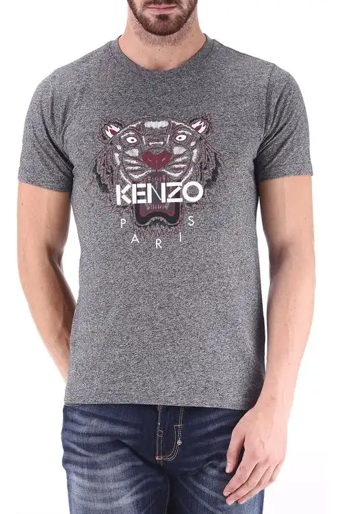 秋冬新款 产品描述 t恤 圆形领口 短袖款式 正面刺绣kenzo虎头标志