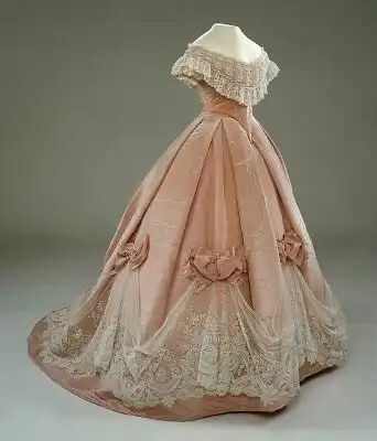 1850s peach ballgown.