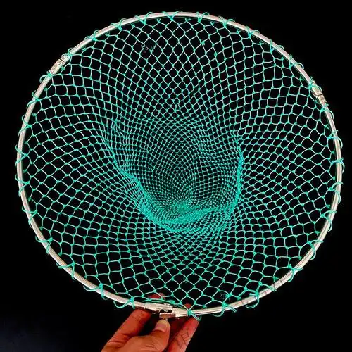 渔之源不锈钢抄网同款1指眼网伸缩钓鱼渔网渔具捞鱼网配40cm空心圈17m