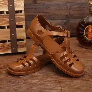 电影监狱风云周润发同款拖鞋工作橡胶包头复古怀旧老式凉鞋配衣服