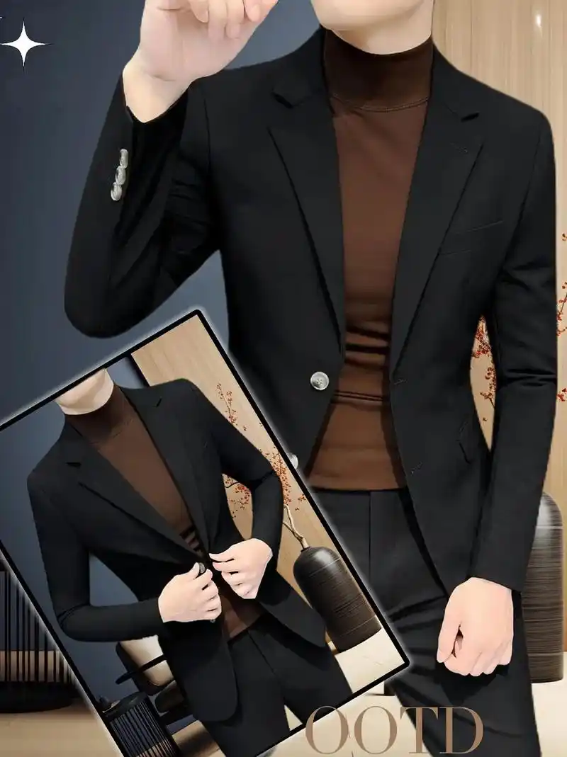 休闲西装外套男秋冬款痞帅 - 抖音