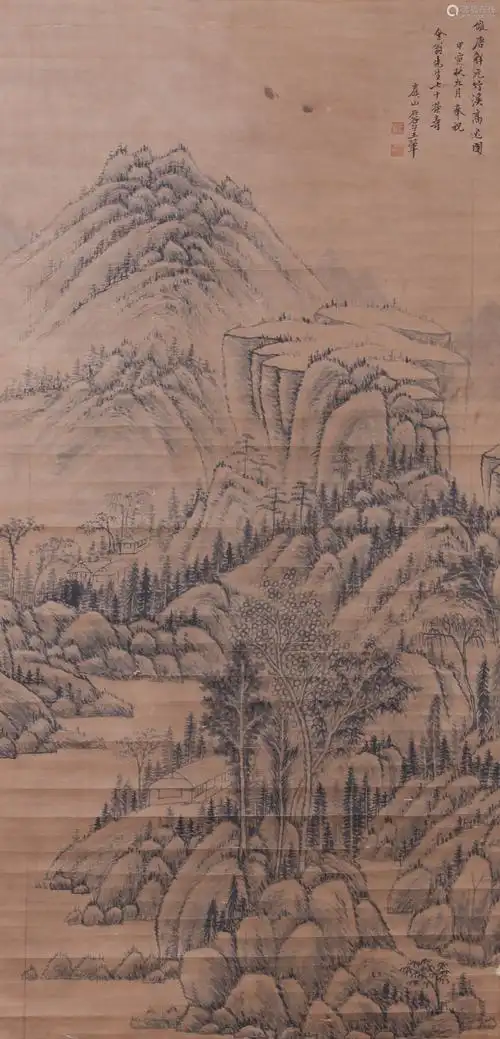 王翚山水纸本水墨立轴