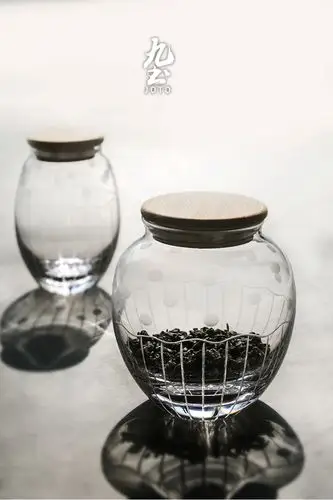 九土手工玻璃茶叶罐小日式透明密封储物罐功夫茶散装茶仓收纳瓶罐