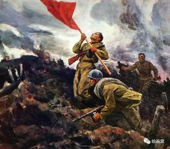 油画这里记录了第二次世界大战上的战场