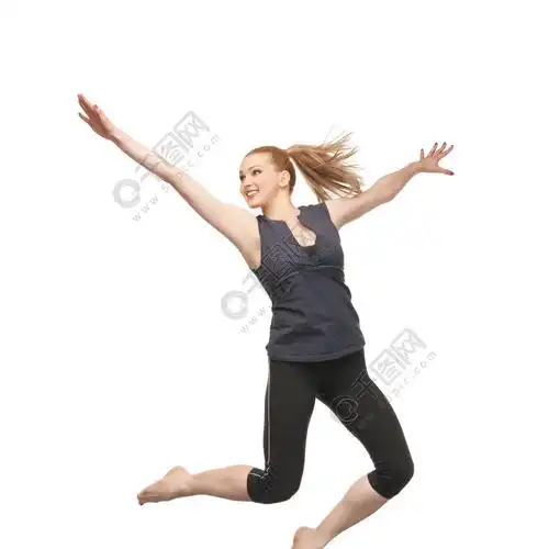 明亮的快乐跳跃运动女孩的图片人物形象免费下载_jpg格式_3572像素