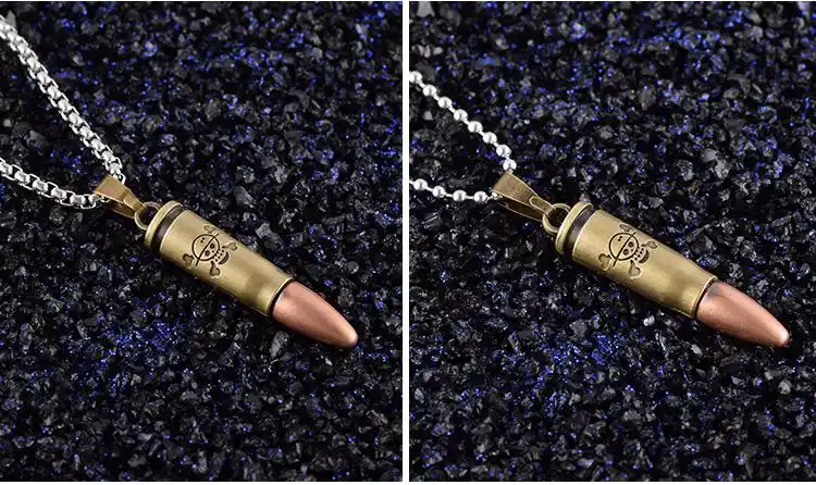 佩川子弹头钛钢男士项链男个性吊坠潮男霸气挂坠时尚配饰首饰男生潮人