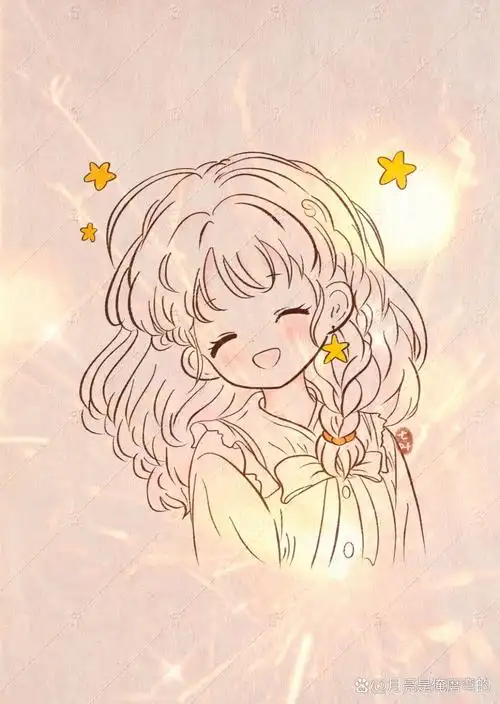 简笔画 # 二次元美少女