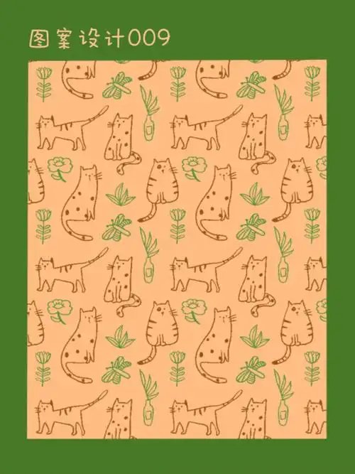 图案设计009可爱猫咪印花