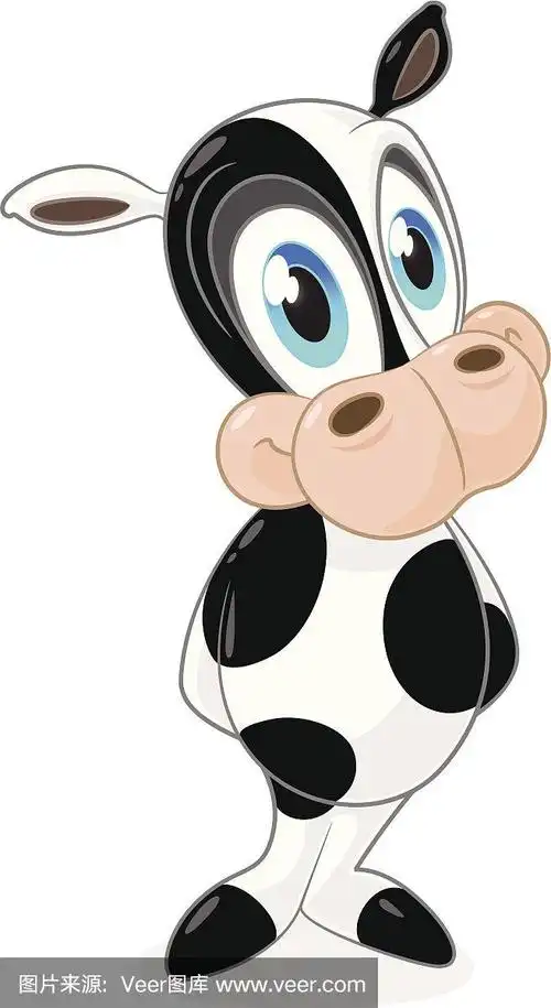 母牛,卡通,幸福,快乐,动物