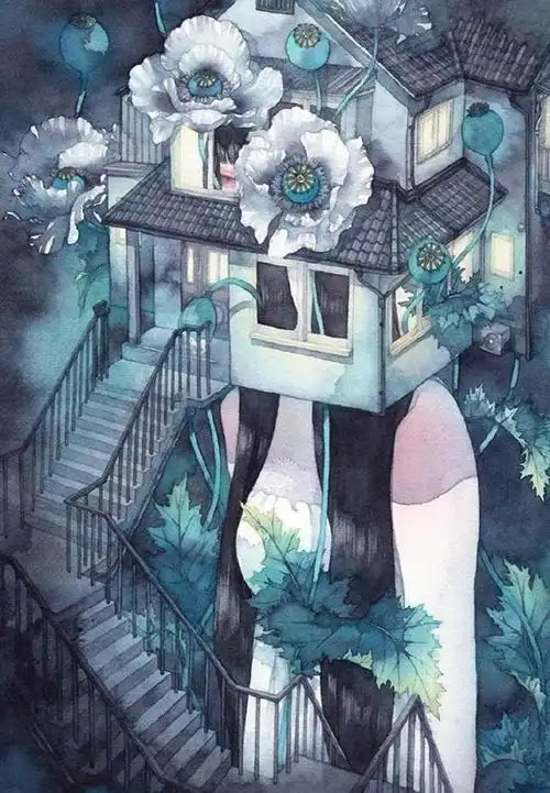 日本女插画师taupe syuka梦幻水彩作品欣赏