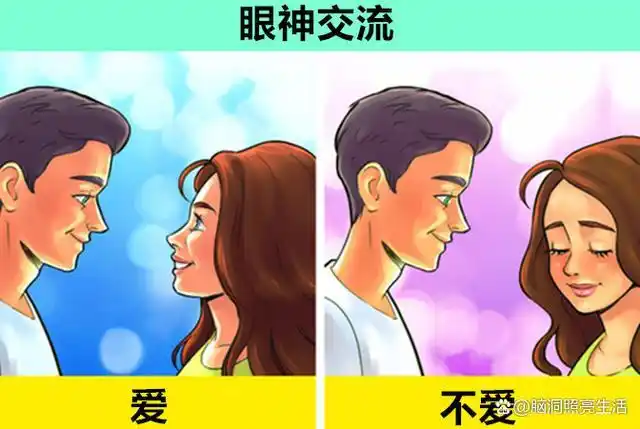 通常会展现出一些肢体语言信息,比如,在说话时身体面向你,喜欢用眼神