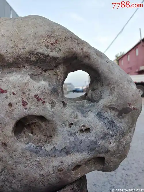 清早期太湖赏石原石孔洞相连造型美观包浆老辣尺寸4835