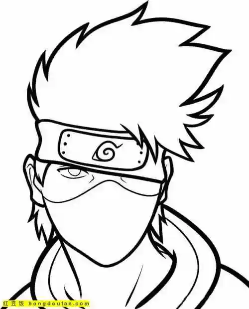 12张卡卡西涂色图片免费图片-红豆饭小学生简笔画大全