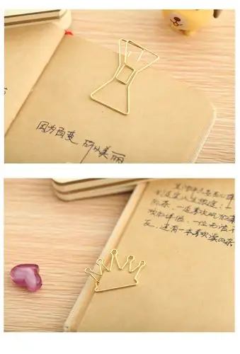 韩国创意可爱的蝴蝶结樱花回形针金属书签分页夹手账配件工具