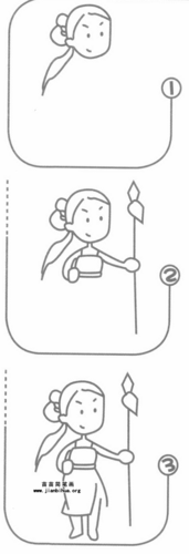 花木兰的简笔画步骤全身