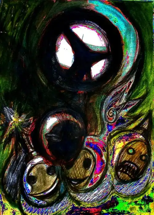 黑暗画家作品盘点:恐怖画作"兔子吃血球"等