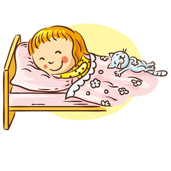 唯美浪漫小清新卡通手绘睡觉的女孩素材