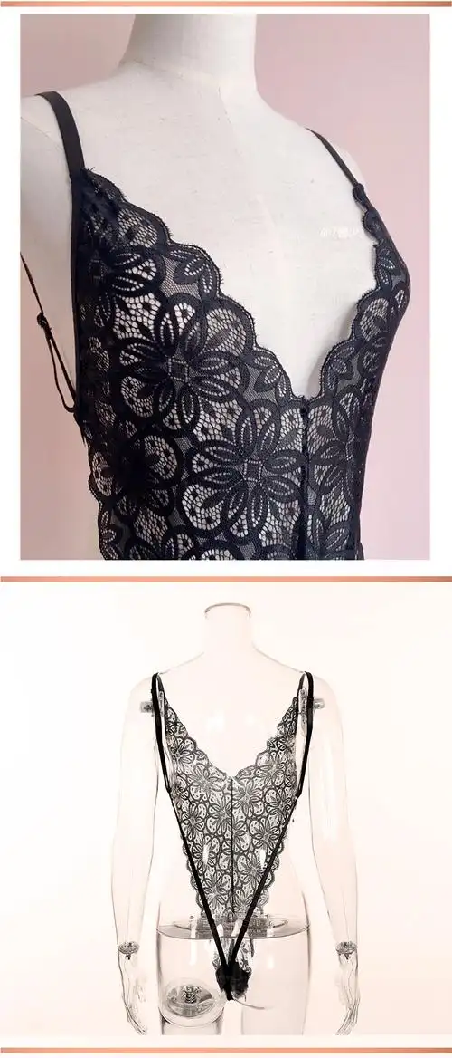 性感蕾丝网纱吊带睡衣套装女士情趣透视连体衣透明挑逗诱惑睡裙情趣