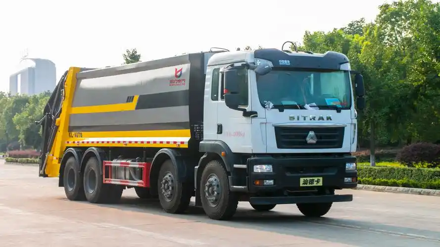 25方重型压缩垃圾车重汽汕德卡大型压缩式垃圾车