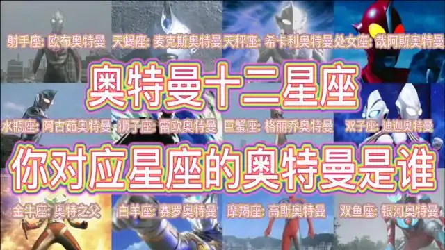 奥特曼的十二星座,你对应的星座奥特曼是谁!