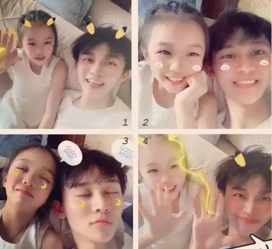 刘奕君儿子和女儿,兄妹是同父异母,一家四口幸福美满惹人羡慕