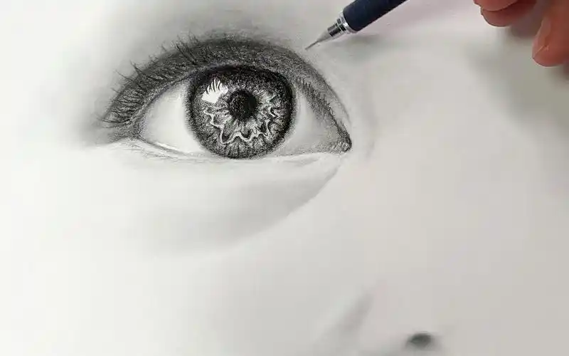 铅笔素描画儿童眼睛的步骤练习