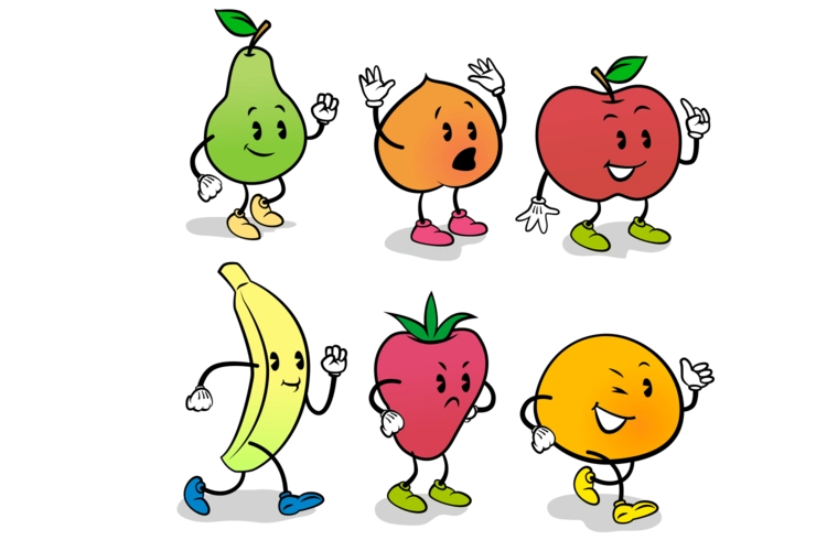 6款可爱表情水果图片