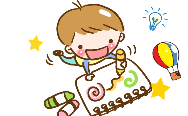 在画画的小孩简笔画