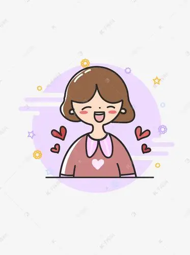 卡通可爱人物女孩手绘矢量插画图