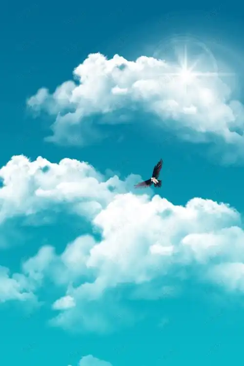 千库网 商用图库 云朵白云蓝色h5背景