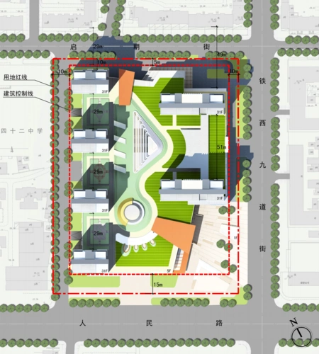 高层住宅楼等城市商业综合体,资料包含透视效果图,平面图,立面图,剖面
