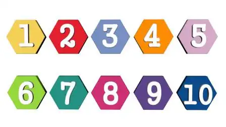 彩虹6角形 一起学习 1到10 早教 益智 创意 少儿 健康 快乐 幸福 感恩