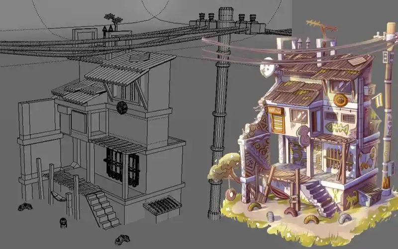 【maya场景建模】简单小房屋模型布线渲染教程讲解,新手场景建模练习