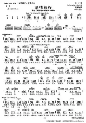 转移(编配乐谱)简谱_爱情转移(编配乐谱)吉他谱_钢琴谱-查字典简谱网