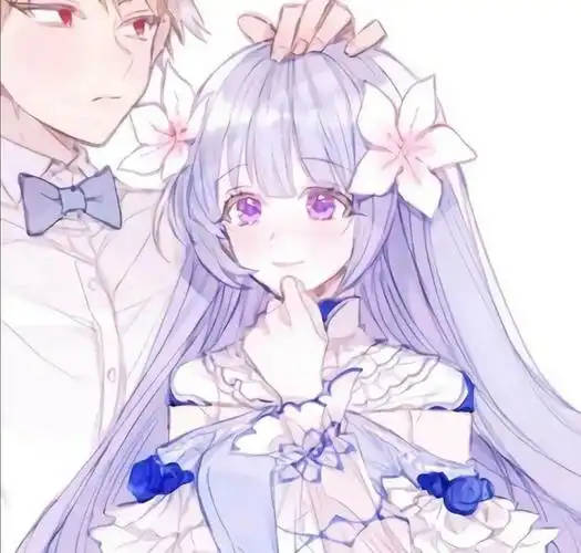 卡通动漫情侣头像一左一右超甜超可爱的动漫情侣头像