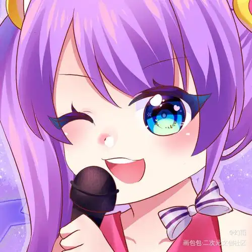 摸鱼-梦狐小歌手拟人_奥比岛拟人半身平涂头像插画绘画作品