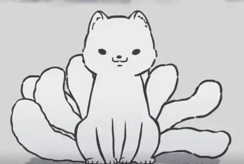 九尾狸猫简笔画