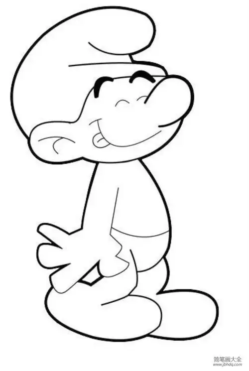 蓝精灵简笔画图片