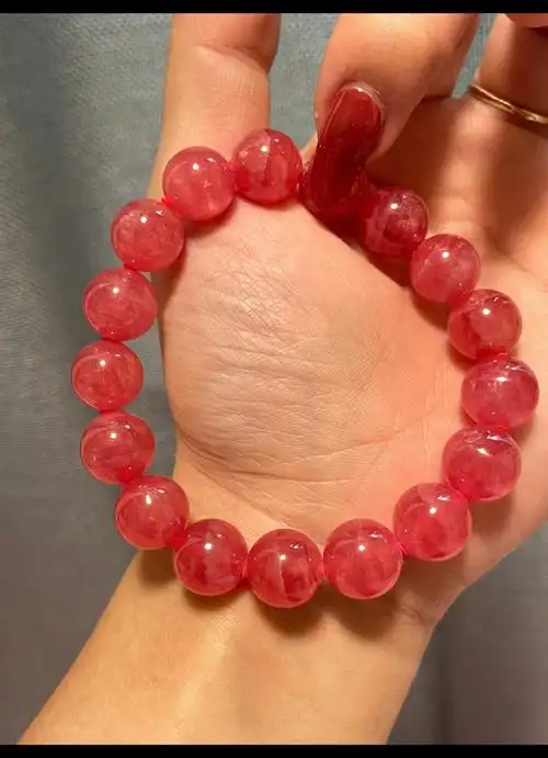 阿根廷老矿冰种红纹石12mm