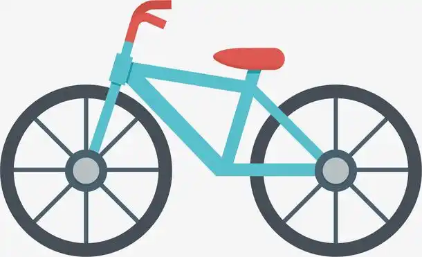 矢量图水彩卡通自行车