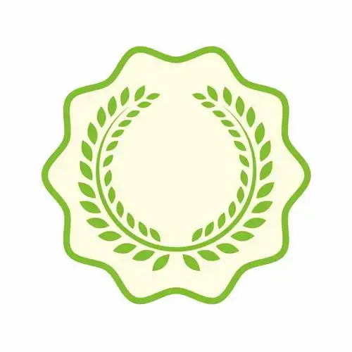 绿色树叶徽章标志logo边框装饰3688632ai矢量图片免抠素材